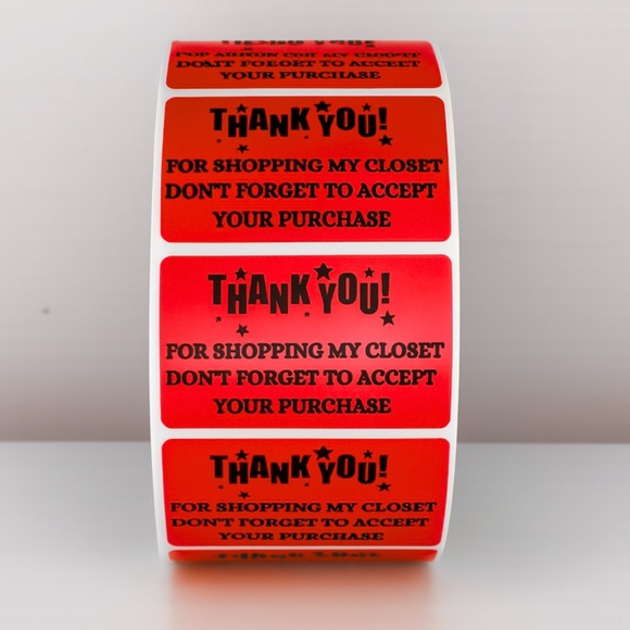 Thank You Sticker for Poshmark Closet Reminder to Accept Order Packaging label - Picture 7 of 11